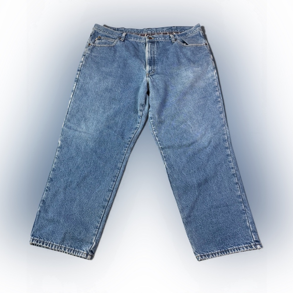 LL Bean Double L Natural Fit Flannel Lined Denim Jeans 42”x 28.5” Vintage